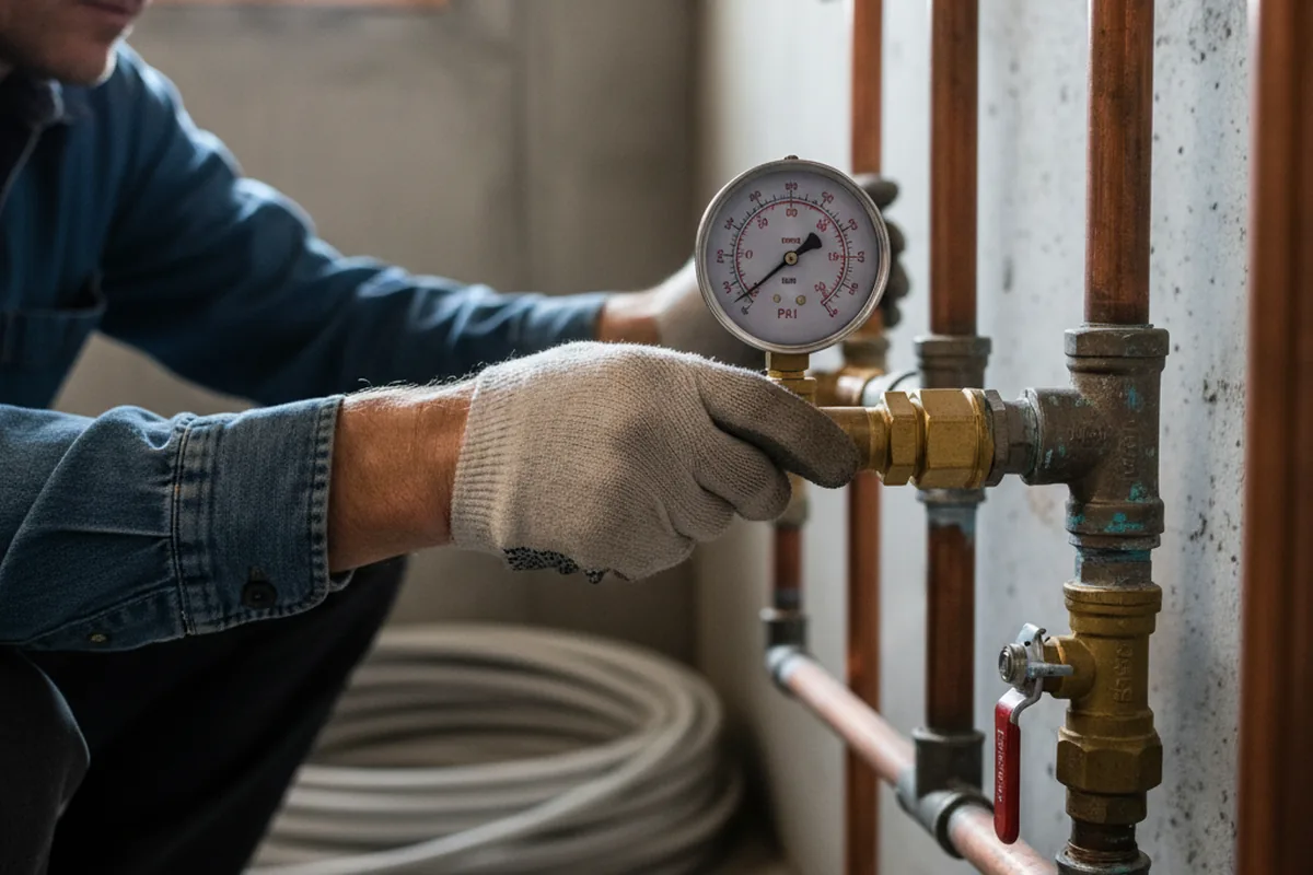 Pressure testing a repaired line during Water Line Repair in Casco